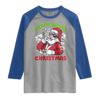 Funny Christmas Weed Raglan Shirt Merryjuanna Christmas Santa Xmas - Wonder Print Shop