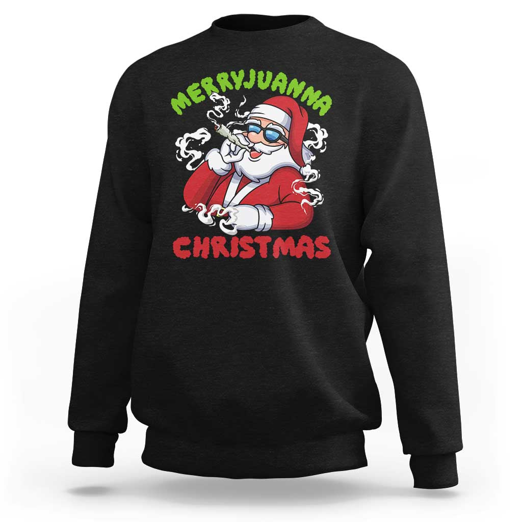 Funny Christmas Weed Sweatshirt Merryjuanna Christmas Santa Xmas - Wonder Print Shop