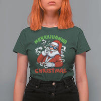 Funny Christmas Weed T Shirt For Women Merryjuanna Christmas Santa Xmas - Wonder Print Shop
