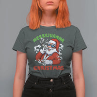 Funny Christmas Weed T Shirt For Women Merryjuanna Christmas Santa Xmas - Wonder Print Shop