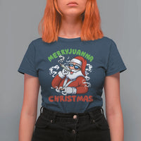Funny Christmas Weed T Shirt For Women Merryjuanna Christmas Santa Xmas - Wonder Print Shop