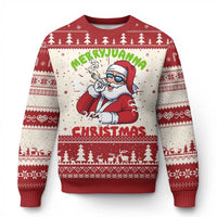 Funny Xmas Weed Ugly Christmas Sweater Merryjuanna Christmas Santa Xmas - Wonder Print Shop