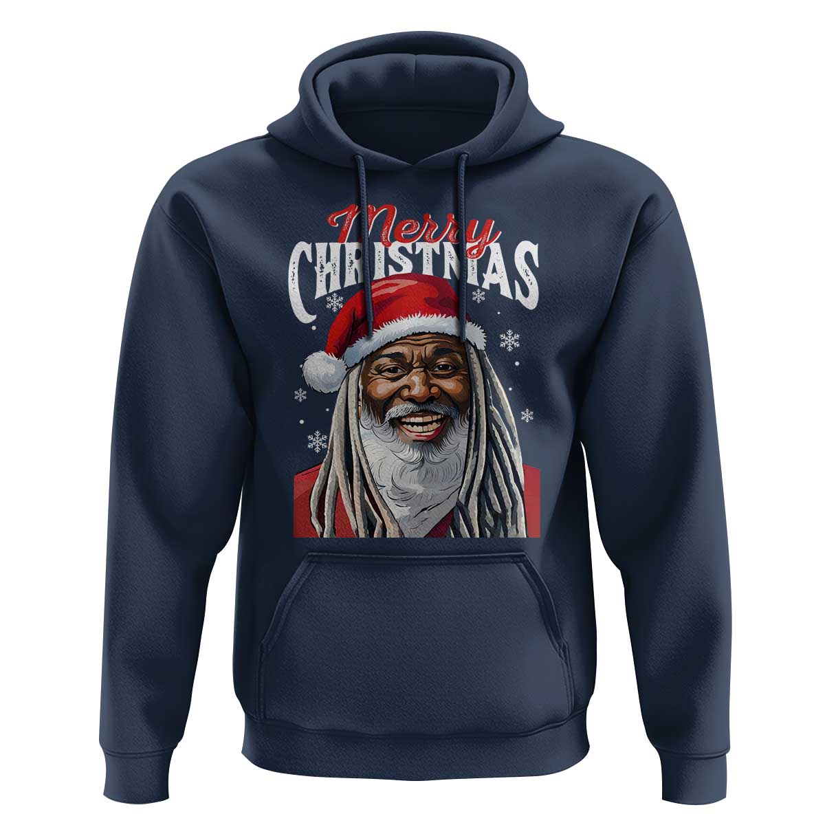 Merry Christmas Dreadlocks Black Santa Hoodie