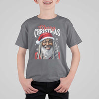 Merry Christmas Dreadlocks Black Santa T Shirt For Kid - Wonder Print Shop