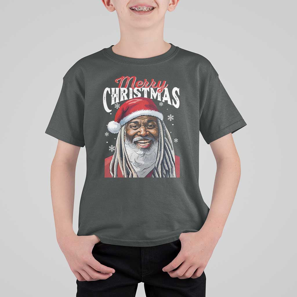 Merry Christmas Dreadlocks Black Santa T Shirt For Kid - Wonder Print Shop