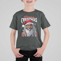Merry Christmas Dreadlocks Black Santa T Shirt For Kid - Wonder Print Shop