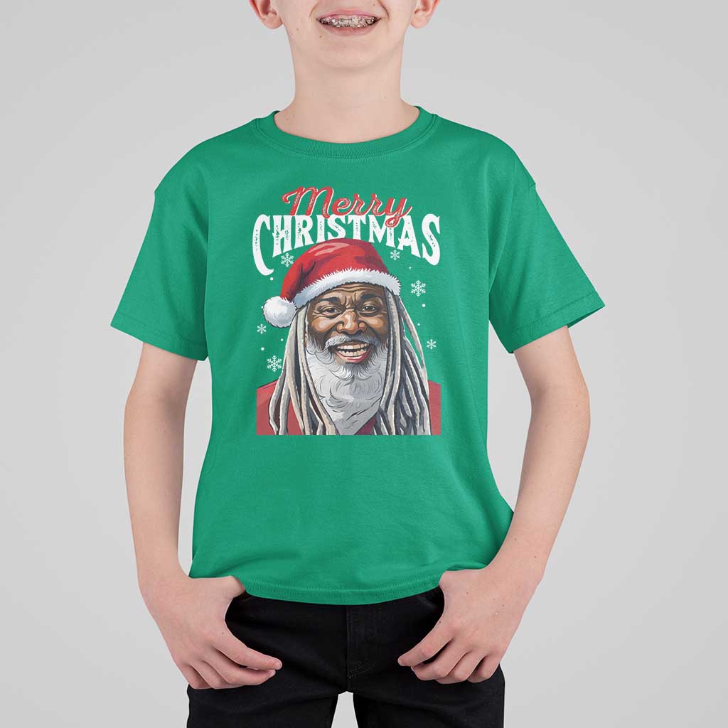 Merry Christmas Dreadlocks Black Santa T Shirt For Kid - Wonder Print Shop