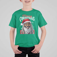 Merry Christmas Dreadlocks Black Santa T Shirt For Kid - Wonder Print Shop