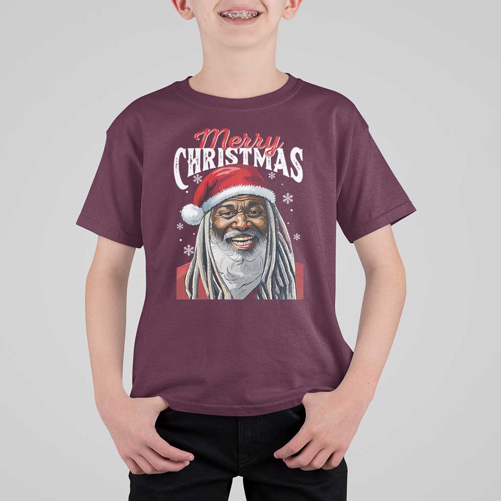 Merry Christmas Dreadlocks Black Santa T Shirt For Kid - Wonder Print Shop