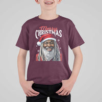 Merry Christmas Dreadlocks Black Santa T Shirt For Kid - Wonder Print Shop