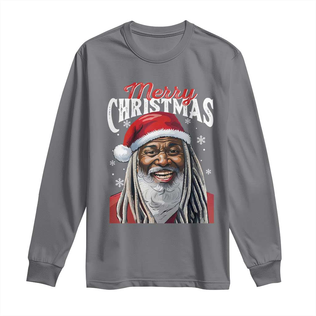 Merry Christmas Dreadlocks Black Santa Long Sleeve Shirt