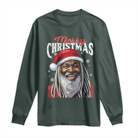 Merry Christmas Dreadlocks Black Santa Long Sleeve Shirt
