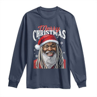 Merry Christmas Dreadlocks Black Santa Long Sleeve Shirt