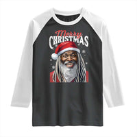 Merry Christmas Dreadlocks Black Santa Raglan Shirt - Wonder Print Shop