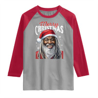 Merry Christmas Dreadlocks Black Santa Raglan Shirt - Wonder Print Shop
