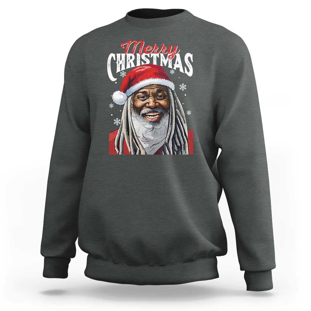 Merry Christmas Dreadlocks Black Santa Sweatshirt - Wonder Print Shop