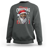 Merry Christmas Dreadlocks Black Santa Sweatshirt - Wonder Print Shop