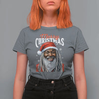 Merry Christmas Dreadlocks Black Santa T Shirt For Women - Wonder Print Shop