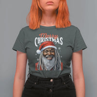 Merry Christmas Dreadlocks Black Santa T Shirt For Women - Wonder Print Shop