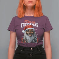 Merry Christmas Dreadlocks Black Santa T Shirt For Women - Wonder Print Shop
