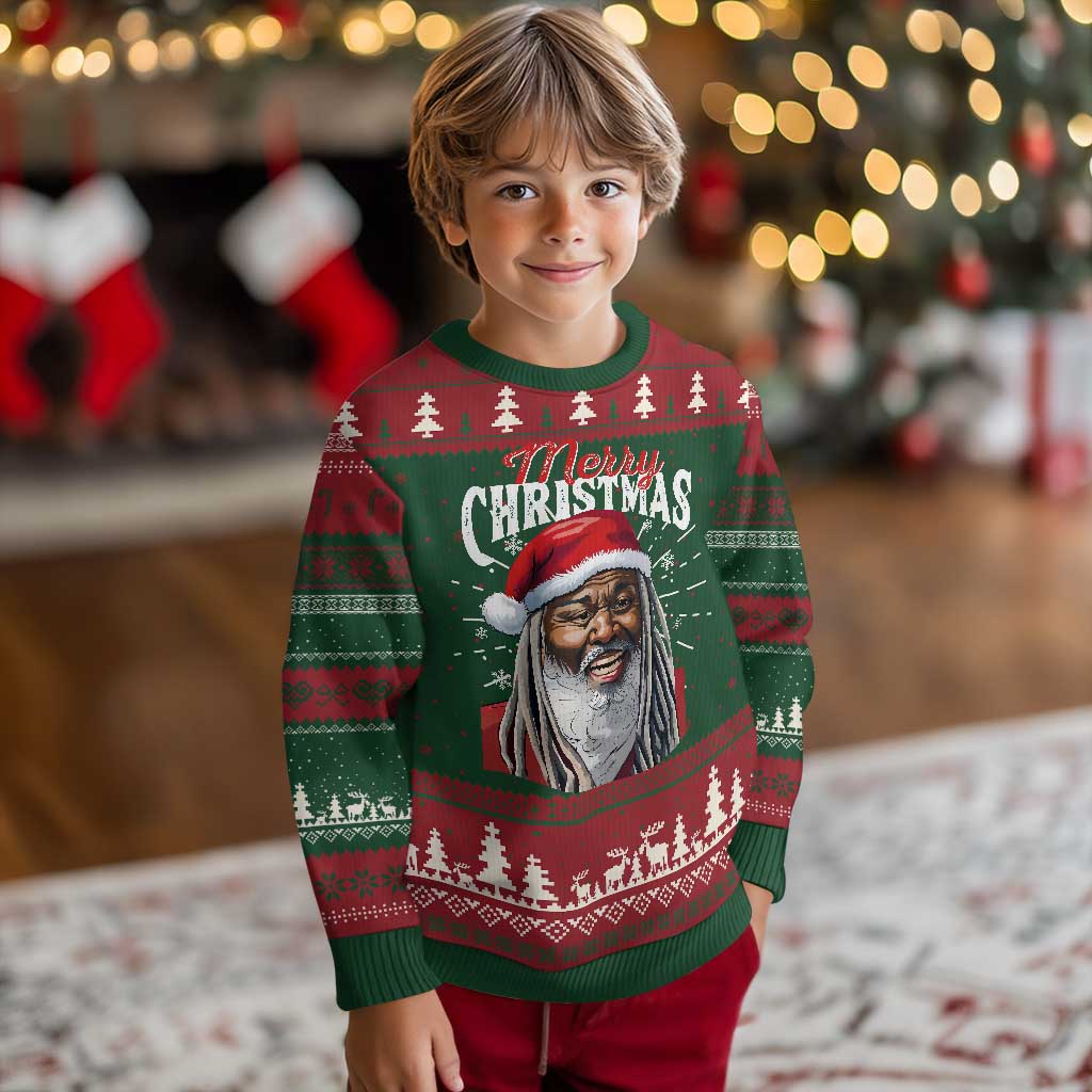 Merry Xmas Dreadlocks Black Santa Ugly Christmas Sweater - Wonder Print Shop