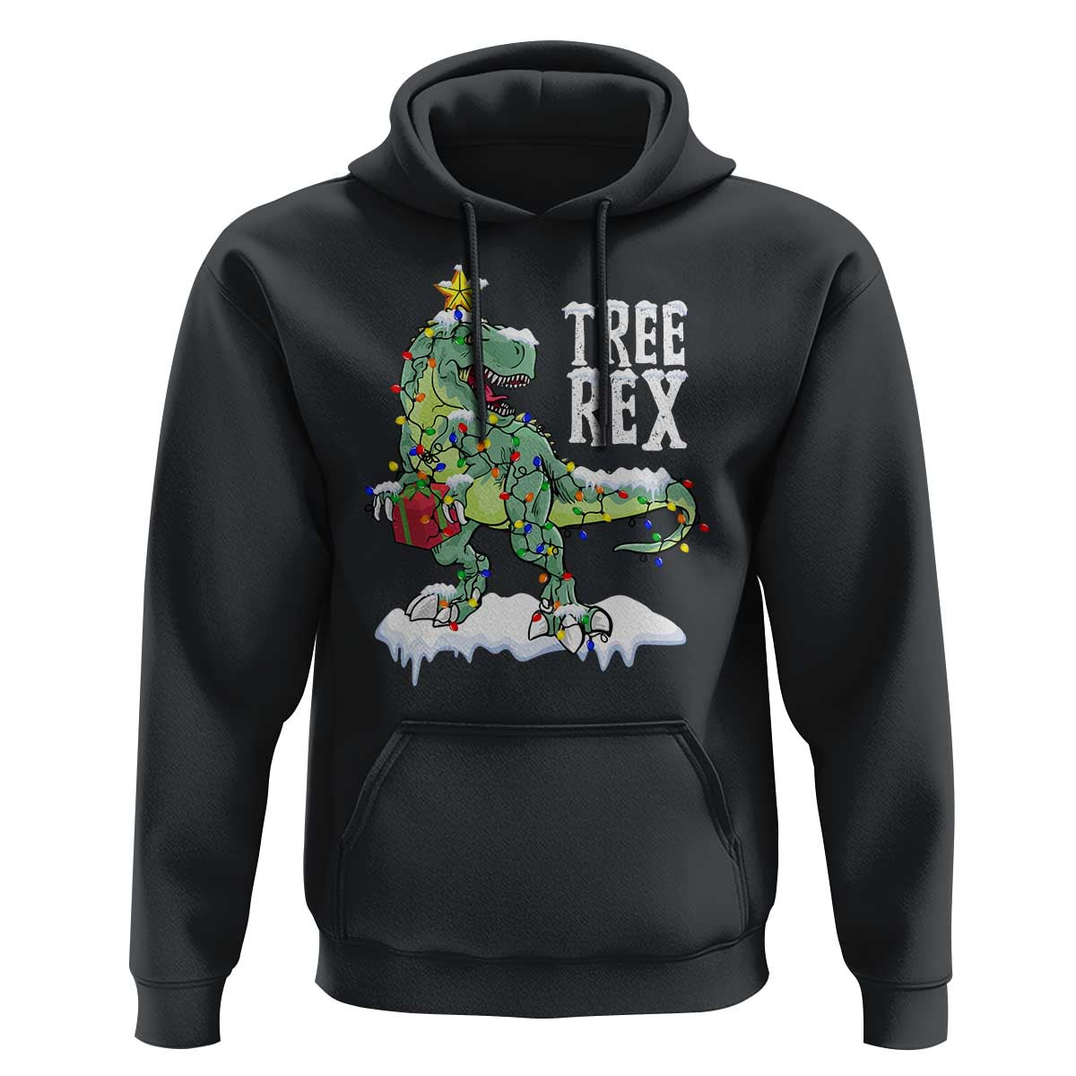 Funny Christmas T-Rex Hoodie Tree Rex Dinosaur Xmas Tree