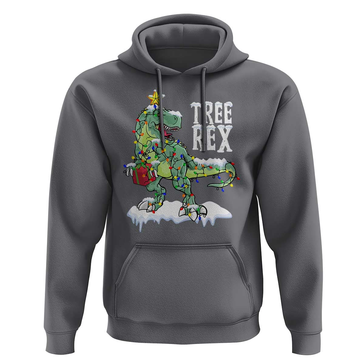 Funny Christmas T-Rex Hoodie Tree Rex Dinosaur Xmas Tree