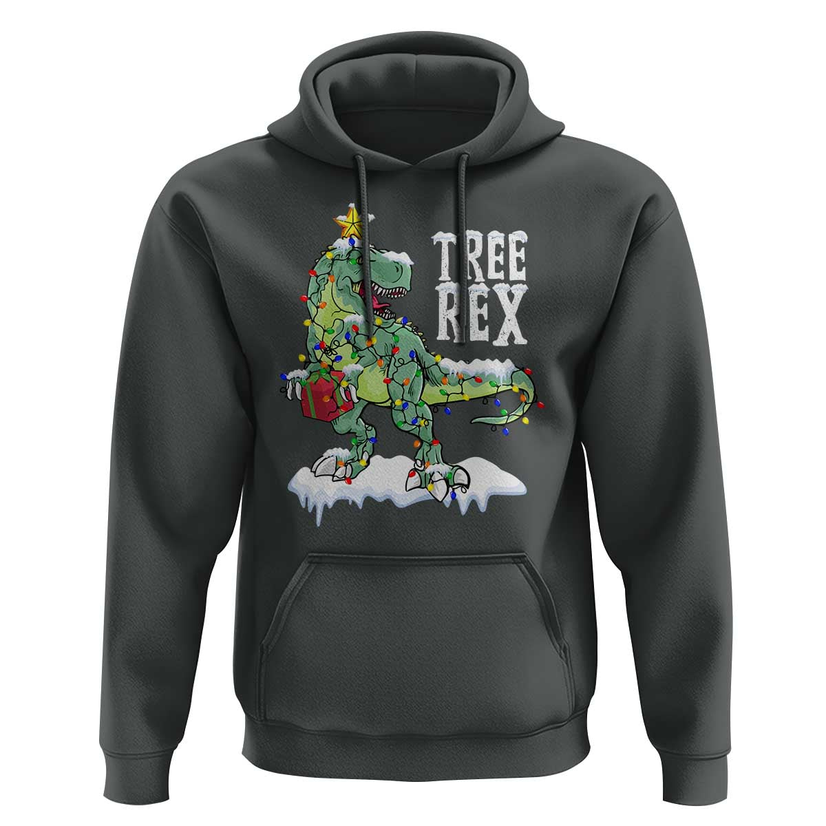 Funny Christmas T-Rex Hoodie Tree Rex Dinosaur Xmas Tree