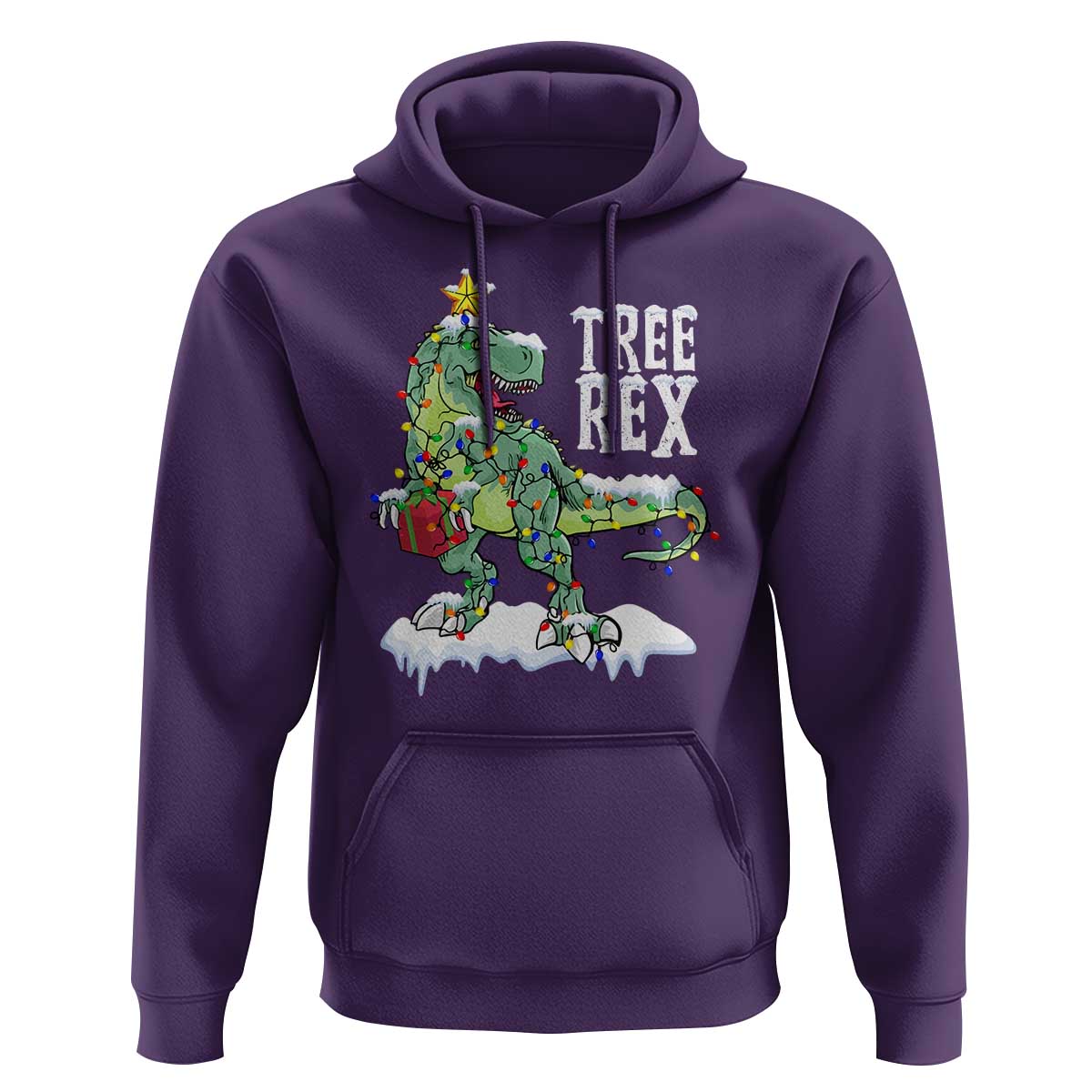 Funny Christmas T-Rex Hoodie Tree Rex Dinosaur Xmas Tree