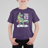 Funny Christmas T-Rex T Shirt For Kid Tree Rex Dinosaur Xmas Tree - Wonder Print Shop
