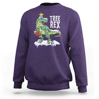 Funny Christmas T-Rex Sweatshirt Tree Rex Dinosaur Xmas Tree - Wonder Print Shop