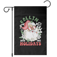 Funny Weed Christmas Garden Flag Rollin Into The Holidays Santa Xmas - Wonder Print Shop