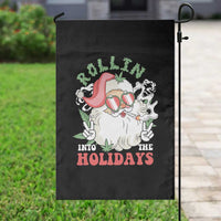 Funny Weed Christmas Garden Flag Rollin Into The Holidays Santa Xmas - Wonder Print Shop