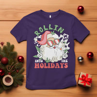 Funny Weed Christmas T Shirt Rollin Into The Holidays Santa Xmas - Wonder Print Shop
