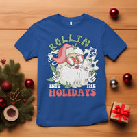 Funny Weed Christmas T Shirt Rollin Into The Holidays Santa Xmas - Wonder Print Shop