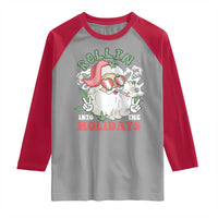 Funny Weed Christmas Raglan Shirt Rollin Into The Holidays Santa Xmas - Wonder Print Shop