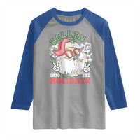 Funny Weed Christmas Raglan Shirt Rollin Into The Holidays Santa Xmas - Wonder Print Shop
