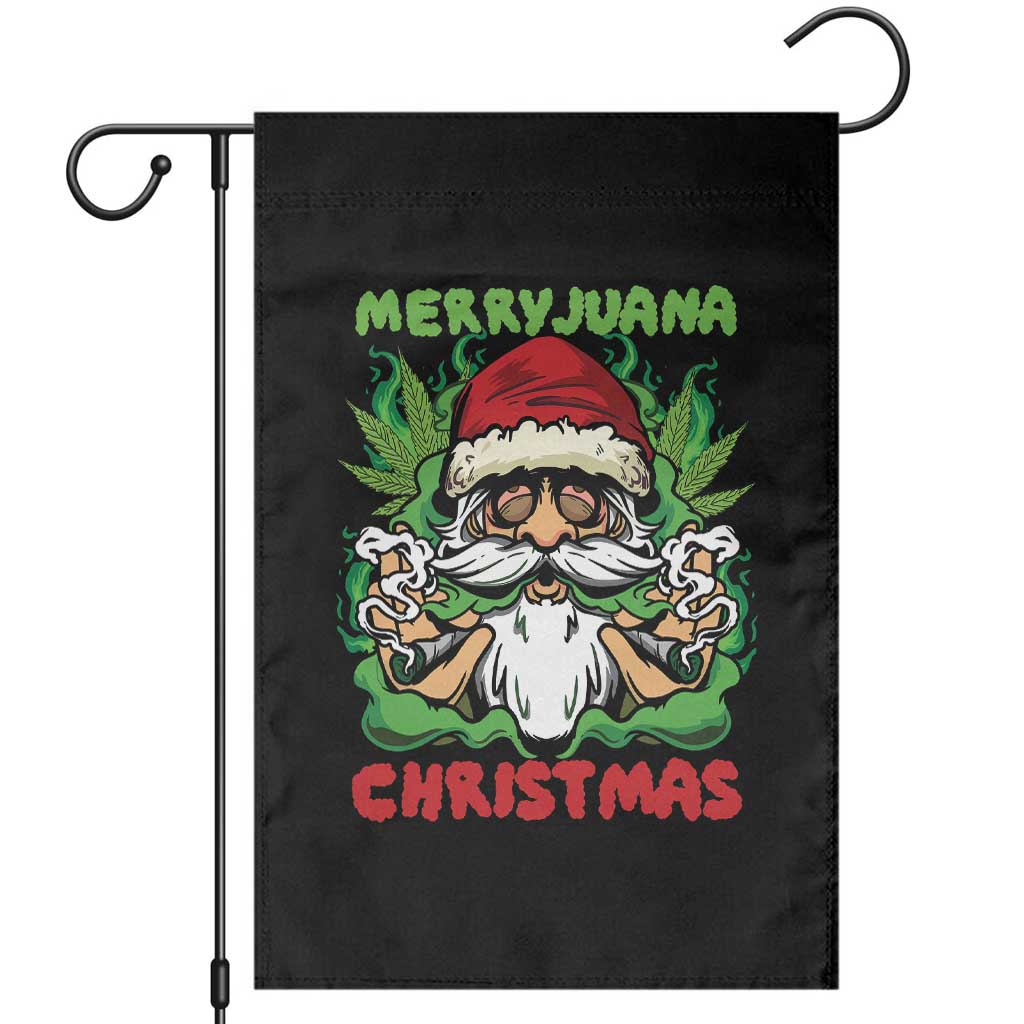 Funny Weed Christmas Garden Flag Merry Juana Xmas Santa - Wonder Print Shop