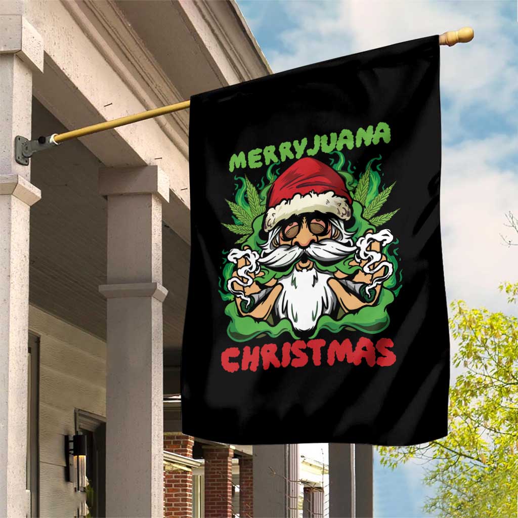 Funny Weed Christmas Garden Flag Merry Juana Xmas Santa - Wonder Print Shop