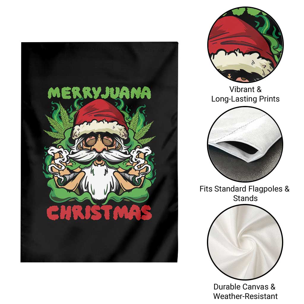 Funny Weed Christmas Garden Flag Merry Juana Xmas Santa - Wonder Print Shop