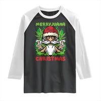 Funny Weed Christmas Raglan Shirt Merry Juana Xmas Santa - Wonder Print Shop