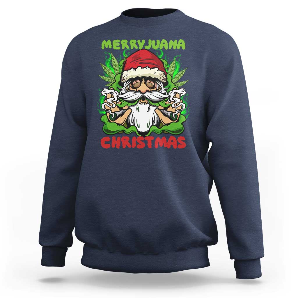 Funny Weed Christmas Sweatshirt Merry Juana Xmas Santa - Wonder Print Shop