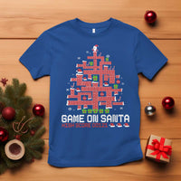 Funny Christmas Santa Gamers T Shirt Game On Santa Chimney Xmas Tree - Wonder Print Shop