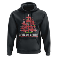 Funny Christmas Santa Gamers Hoodie Game On Santa Chimney Xmas Tree