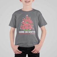 Funny Christmas Santa Gamers T Shirt For Kid Game On Santa Chimney Xmas Tree - Wonder Print Shop