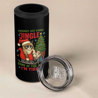 Funny Christmas Grumpy Cat 4 in 1 Can Cooler Tumbler Probably Just Gonna Jingle Some Of The Way I Am Tired - Wonder Print Shop