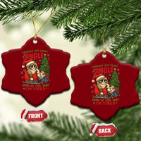 Funny Christmas Grumpy Cat Ceramic Ornament Probably Just Gonna Jingle Some Of The Way I Am Tired - Wonder Print Shop