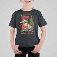 Funny Christmas Grumpy Cat T Shirt For Kid Probably Just Gonna Jingle Some Of The Way I Am Tired - Wonder Print Shop