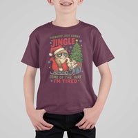 Funny Christmas Grumpy Cat T Shirt For Kid Probably Just Gonna Jingle Some Of The Way I Am Tired - Wonder Print Shop