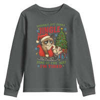Funny Christmas Grumpy Cat Youth Sweatshirt Probably Just Gonna Jingle Some Of The Way I Am Tired - Wonder Print Shop